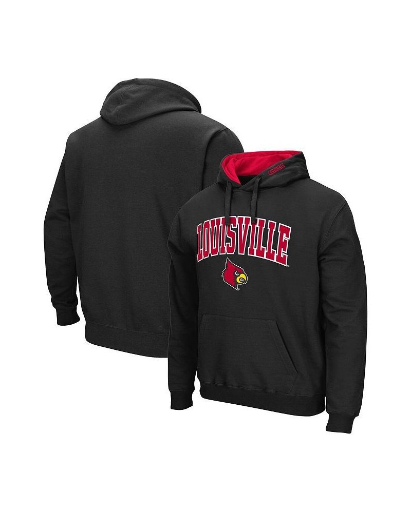 Men's Black Louisville Cardinals Arch and Logo 3.0 Pullover Hoodie $29.40 Sweatshirt