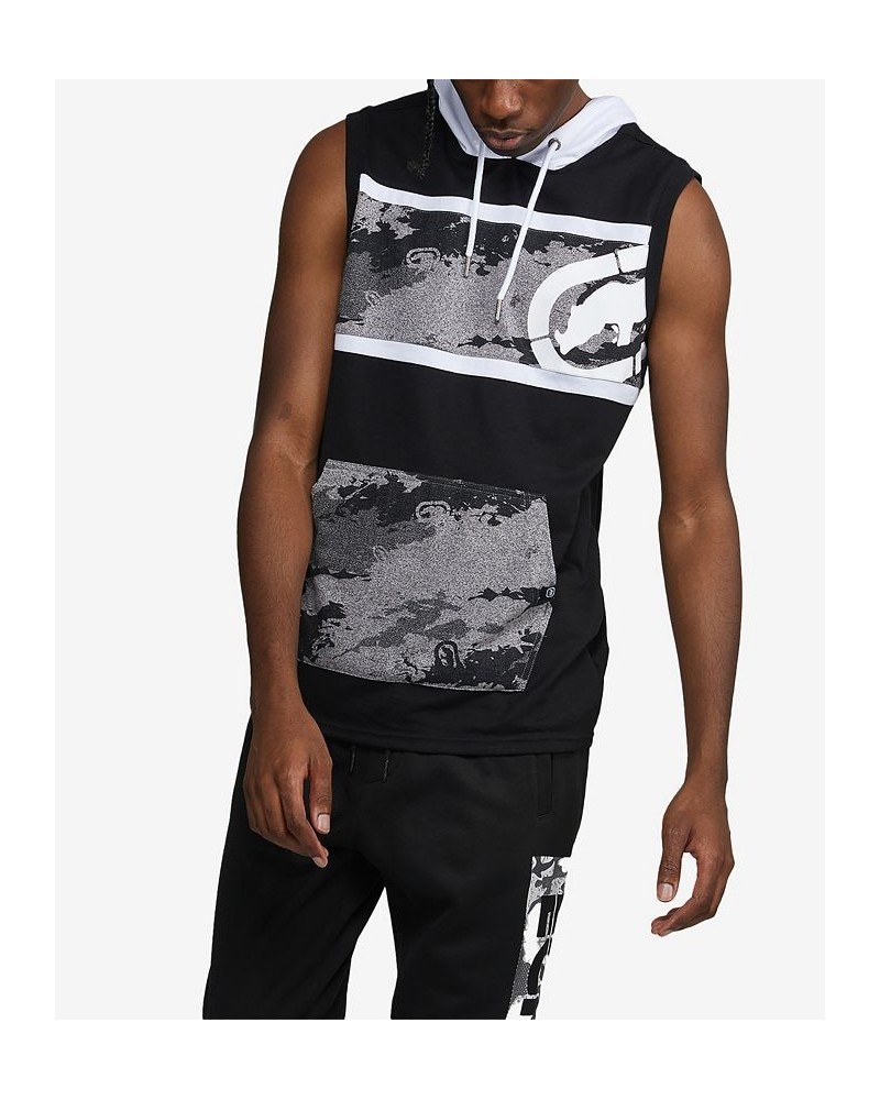 Men's Sleeveless Chevrok Hoodie Black $29.58 Sweatshirt