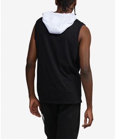 Men's Sleeveless Chevrok Hoodie Black $29.58 Sweatshirt