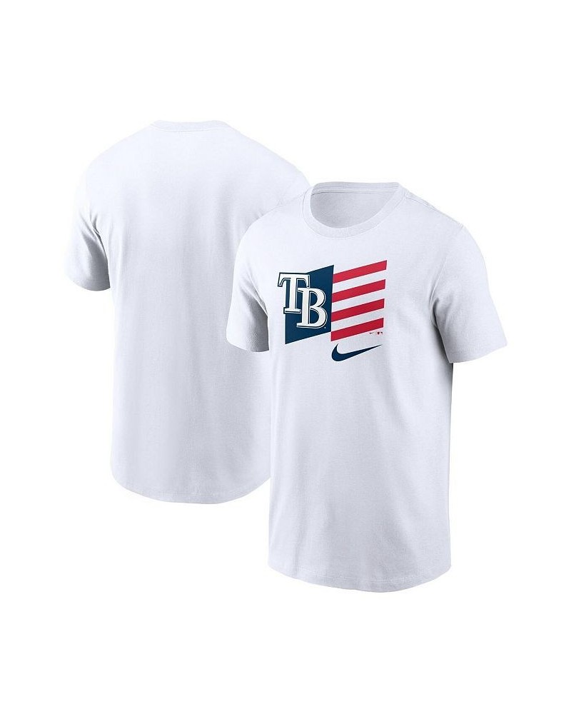 Men's White Tampa Bay Rays Americana Flag T-shirt $20.25 T-Shirts