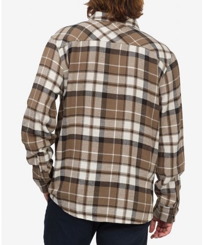 Men's Jude Long Sleeves Flannel Shirt Golden-Tone Palm $13.83 Shirts