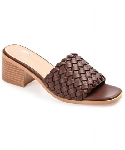 Women's Fylicia Woven Sandals Brown $34.85 Shoes