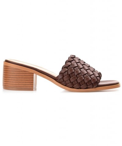 Women's Fylicia Woven Sandals Brown $34.85 Shoes