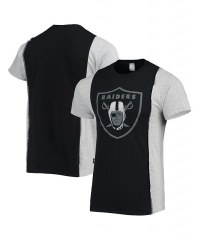 Men's Black, Heathered Gray Las Vegas Raiders Split T-shirt $21.92 T-Shirts