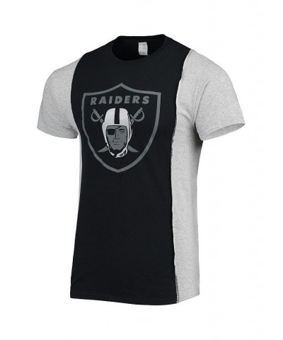 Men's Black, Heathered Gray Las Vegas Raiders Split T-shirt $21.92 T-Shirts