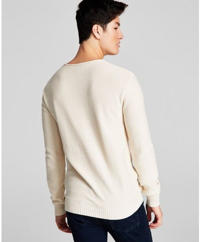 Men's Crewneck Solid Waffle Knit Sweater Tan/Beige $17.37 Sweaters