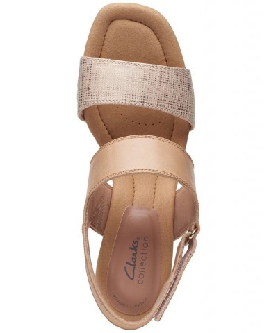 Women's Kyarra Faye Slingback Wedge Sandals Tan/Beige $32.70 Shoes