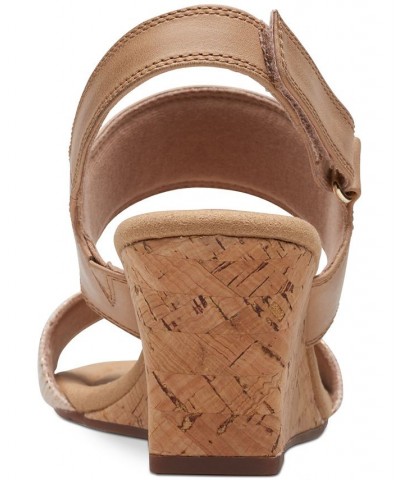 Women's Kyarra Faye Slingback Wedge Sandals Tan/Beige $32.70 Shoes