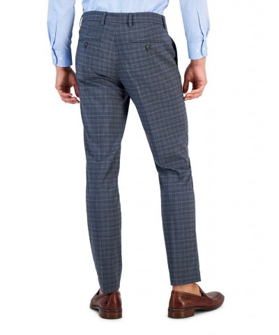 Perry Ellis Men's Essentials Slim Fit Plaid Dress Pants Gray $21.12 Pants