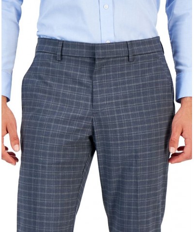 Perry Ellis Men's Essentials Slim Fit Plaid Dress Pants Gray $21.12 Pants