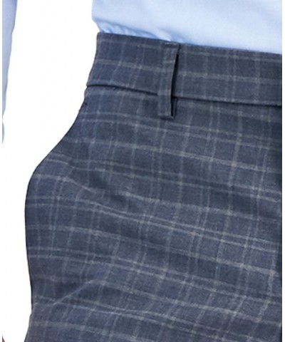 Perry Ellis Men's Essentials Slim Fit Plaid Dress Pants Gray $21.12 Pants