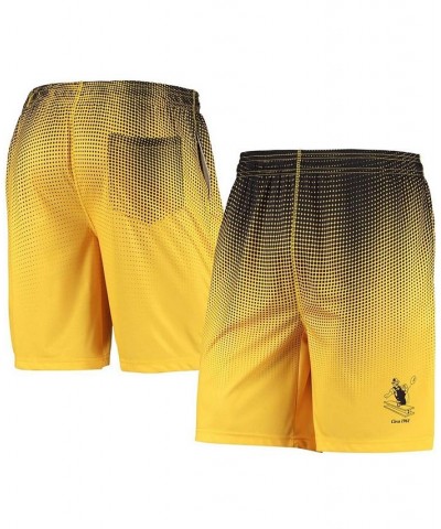 Men's Black and Gold-Tone Pittsburgh Steelers Historic Logo Pixel Gradient Training Shorts $16.00 Shorts