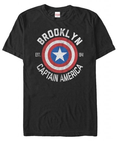 Marvel Men's Comic Collection Captain America Shield Logo Short Sleeve T-Shirt Black $16.10 T-Shirts