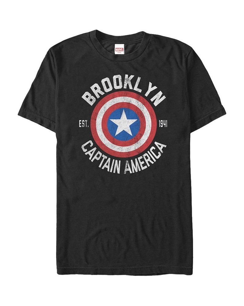 Marvel Men's Comic Collection Captain America Shield Logo Short Sleeve T-Shirt Black $16.10 T-Shirts