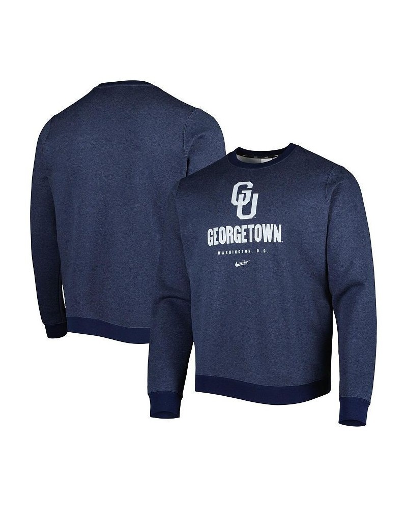 Men's Heather Navy Georgetown Hoyas Vault Stack Club Fleece Pullover Sweatshirt $34.79 Sweatshirt