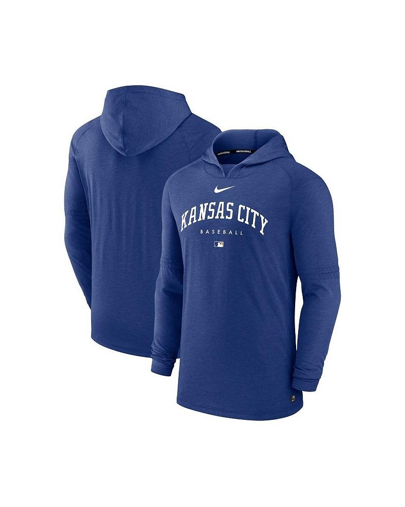 Men's Heather Royal Kansas City Royals Authentic Collection Early Work Tri-Blend Performance Pullover Hoodie $41.59 Sweatshirt