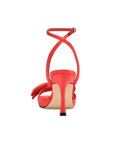 Women's Yaway Square Toe Ankle Wrap Dress Sandals Red $45.15 Shoes