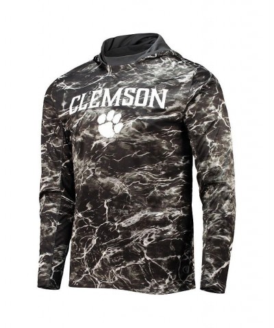 Men's Black Clemson Tigers Mossy Oak SPF 50 Performance Long Sleeve Hoodie T-shirt $30.55 T-Shirts