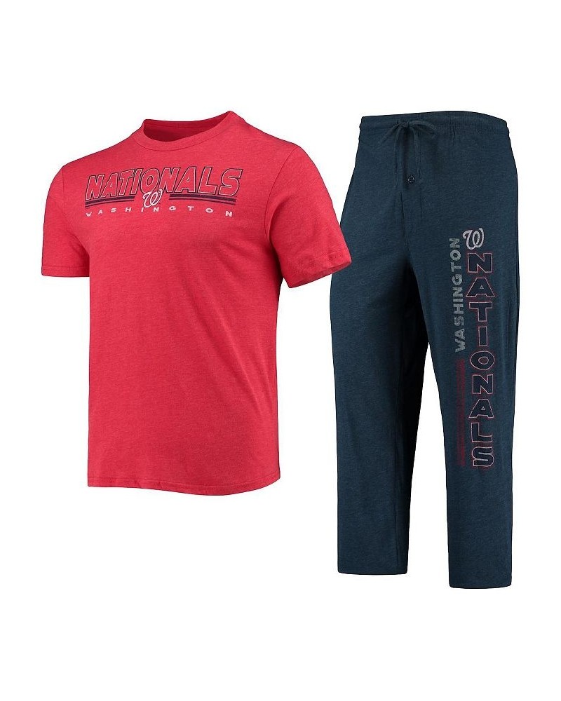 Men's Navy, Red Washington Nationals Meter T-shirt and Pants Sleep Set $38.49 Pajama