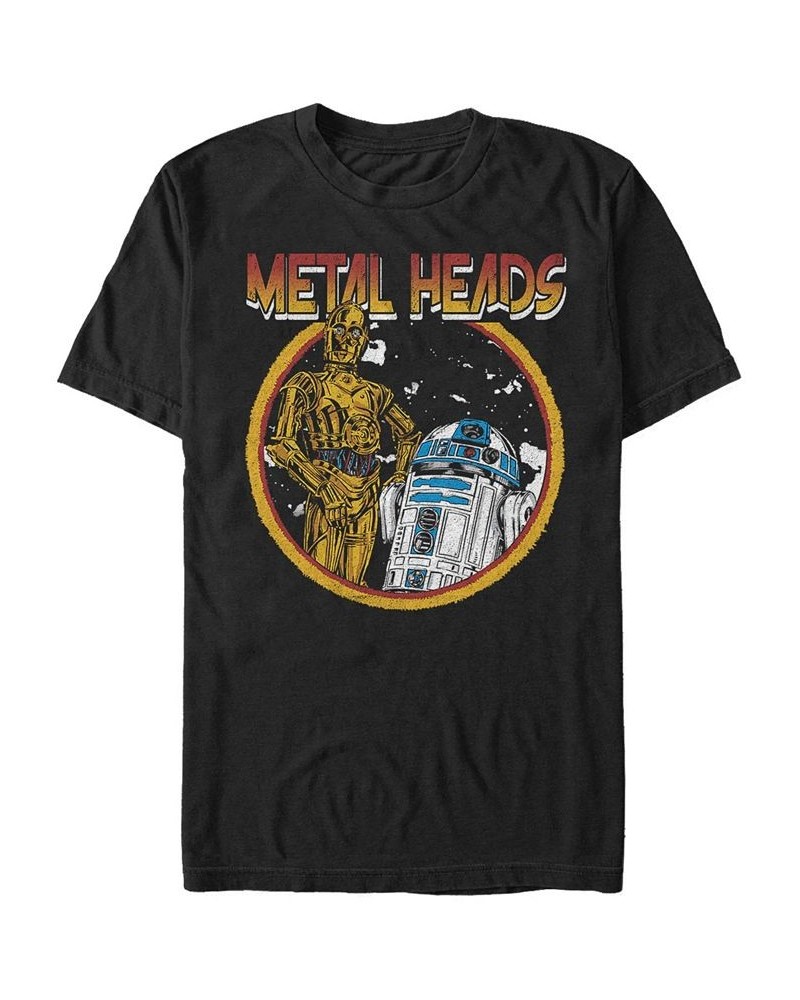 Star Wars Men's Classic R2-D2 And C-3Po Metal Heads Short Sleeve T-Shirt Black $18.89 T-Shirts