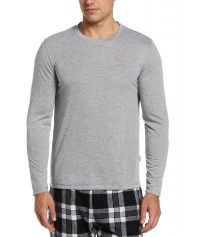 Men's Solid Long-Sleeve Pajama T-Shirt Gray $10.26 Pajama