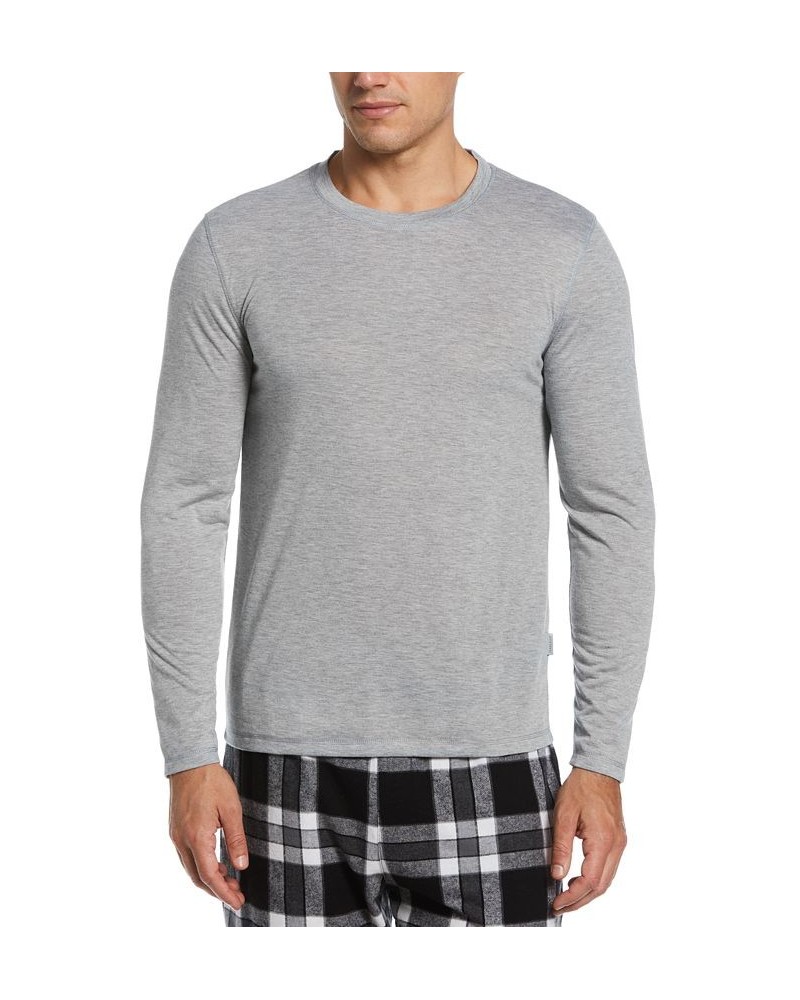 Men's Solid Long-Sleeve Pajama T-Shirt Gray $10.26 Pajama