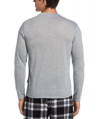 Men's Solid Long-Sleeve Pajama T-Shirt Gray $10.26 Pajama