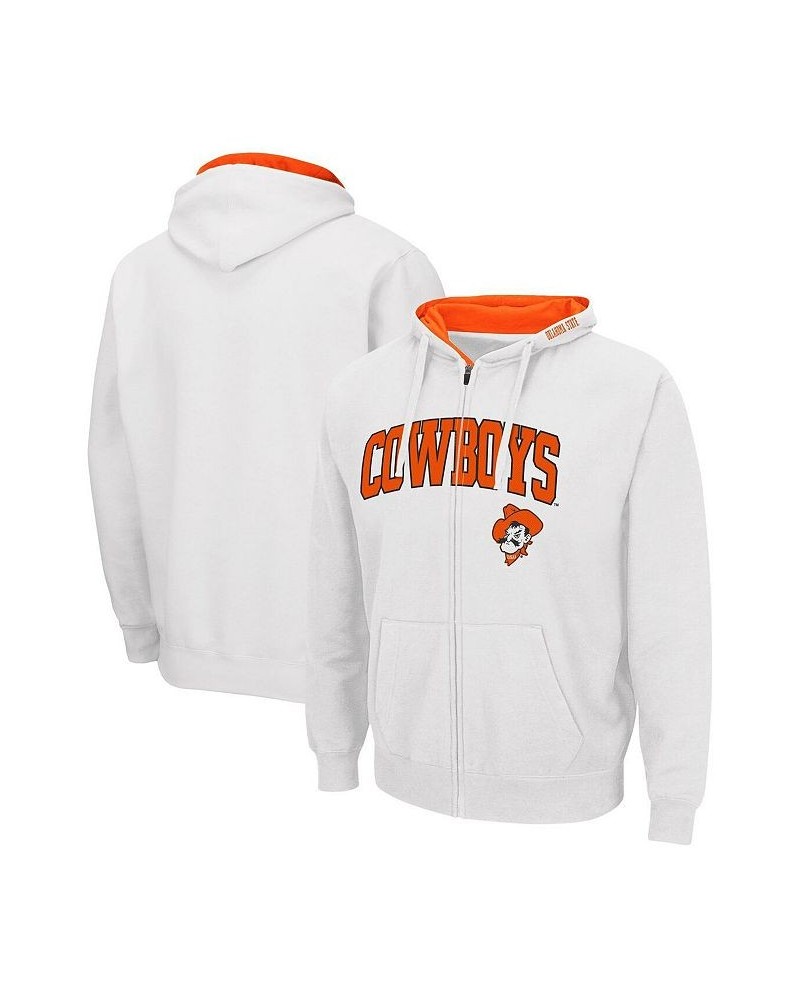 Men's White Oklahoma State Cowboys Arch and Logo 3.0 Full-Zip Hoodie $31.19 Sweatshirt