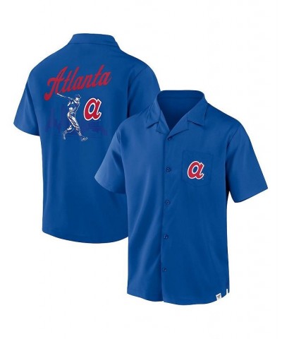 Men's Royal Atlanta Braves Proven Winner Camp Button-Up Shirt $31.50 Shirts