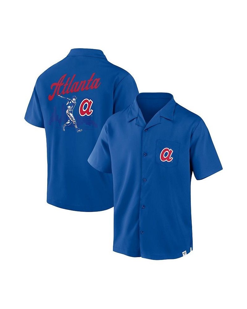 Men's Royal Atlanta Braves Proven Winner Camp Button-Up Shirt $31.50 Shirts