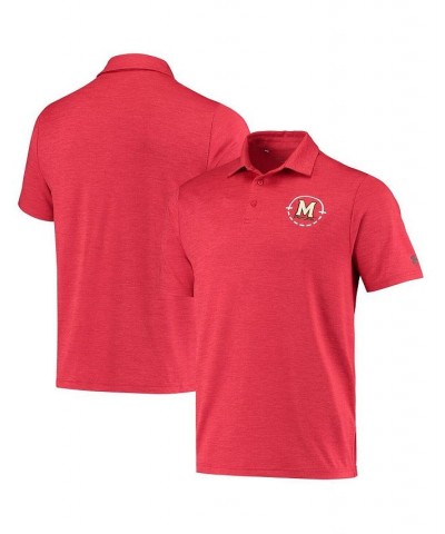 Men's Red Maryland Terrapins Coaches On-Court Basketball Playoff Performance Polo Shirt $36.00 Polo Shirts