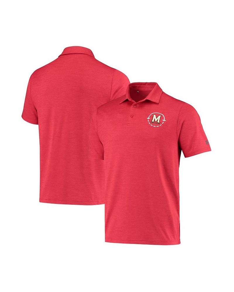 Men's Red Maryland Terrapins Coaches On-Court Basketball Playoff Performance Polo Shirt $36.00 Polo Shirts