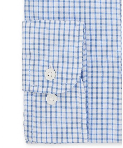 Men's Regular Fit Check Dress Shirt Blue $12.74 Dress Shirts