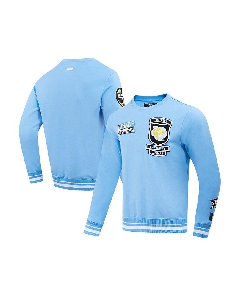 Men's and Women's Light Blue Southern University Jaguars 2023 NBA All-Star Game x HBCU Classic Chenille Pullover Sweatshirt $...