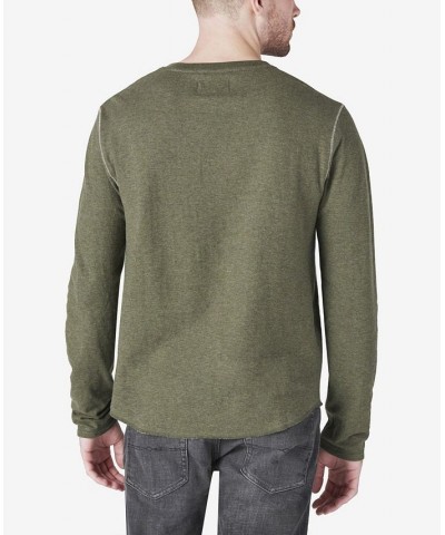 Men's Duo-Fold Henley Long Sleeve Sweater Green $25.31 Sweaters