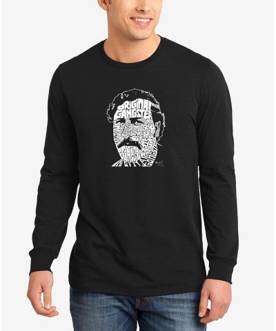 Men's Word Art Long Sleeve Pablo Escobar T-shirt Black $18.80 T-Shirts