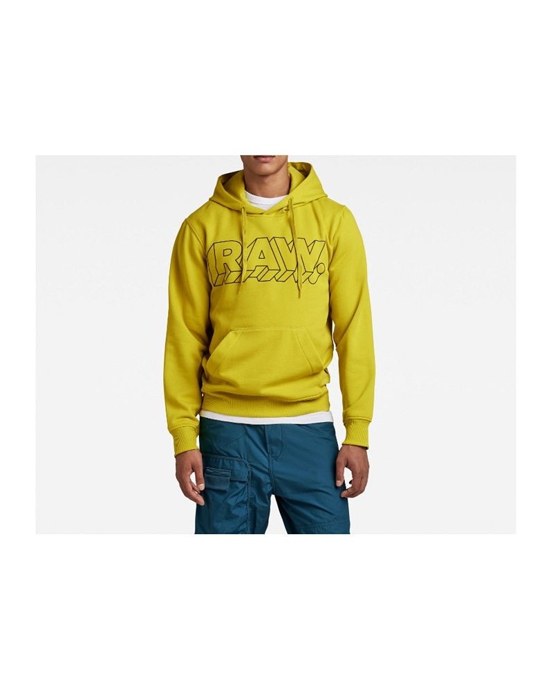 Men's 3D RAW Graphic Hooded Sweatshirt Yellow $32.82 Sweatshirt