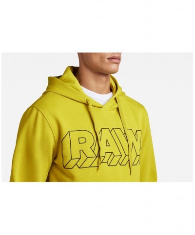 Men's 3D RAW Graphic Hooded Sweatshirt Yellow $32.82 Sweatshirt