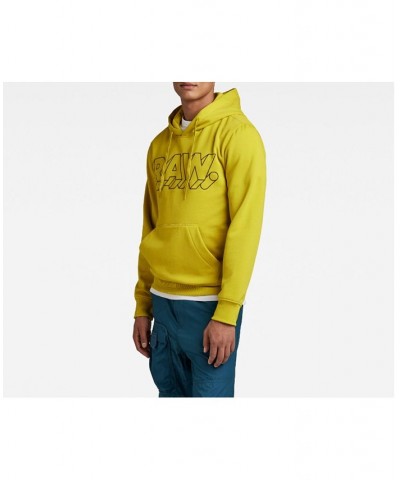 Men's 3D RAW Graphic Hooded Sweatshirt Yellow $32.82 Sweatshirt