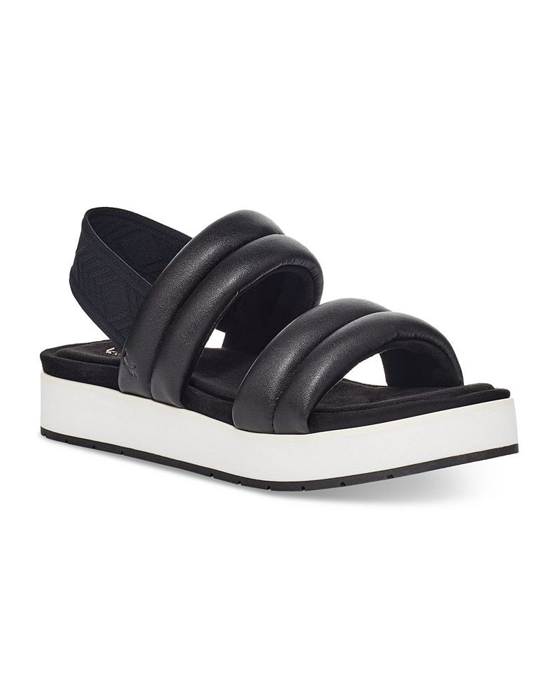 Women's Anida Puffer Slingback Platform Sandals Black $44.19 Shoes