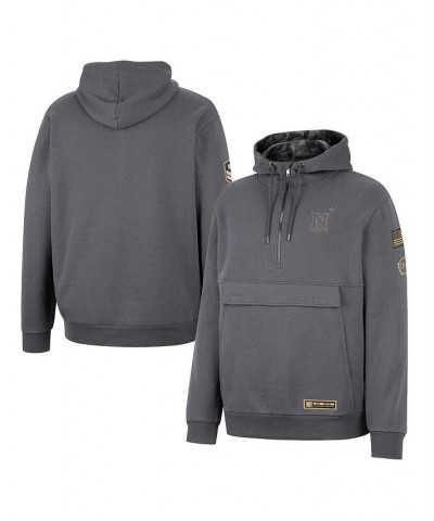 Men's Charcoal Navy Midshipmen OHT Military-Inspired Appreciation Quarter-Zip Hoodie $35.69 Sweatshirt