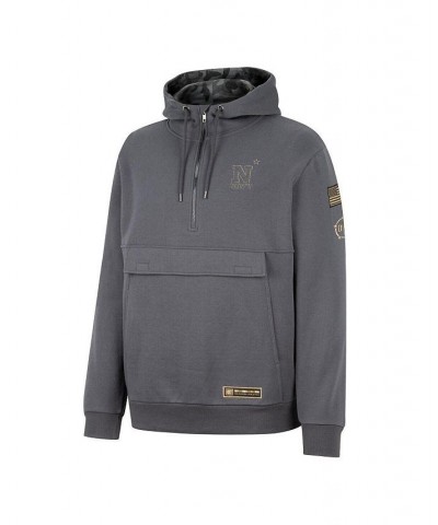 Men's Charcoal Navy Midshipmen OHT Military-Inspired Appreciation Quarter-Zip Hoodie $35.69 Sweatshirt