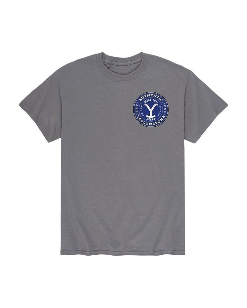 Men's Yellowstone Authentic T-shirt Gray $19.24 T-Shirts