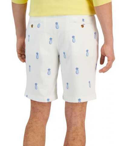 Men's Pin Classic-Fit Pineapple-Print 9" Chino Shorts White $17.27 Shorts