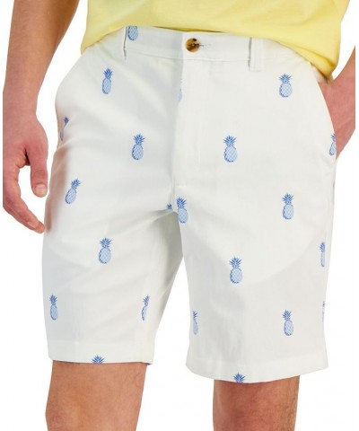 Men's Pin Classic-Fit Pineapple-Print 9" Chino Shorts White $17.27 Shorts