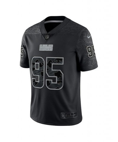 Men's Myles Garrett Black Cleveland Browns RFLCTV Limited Jersey $66.30 Jersey