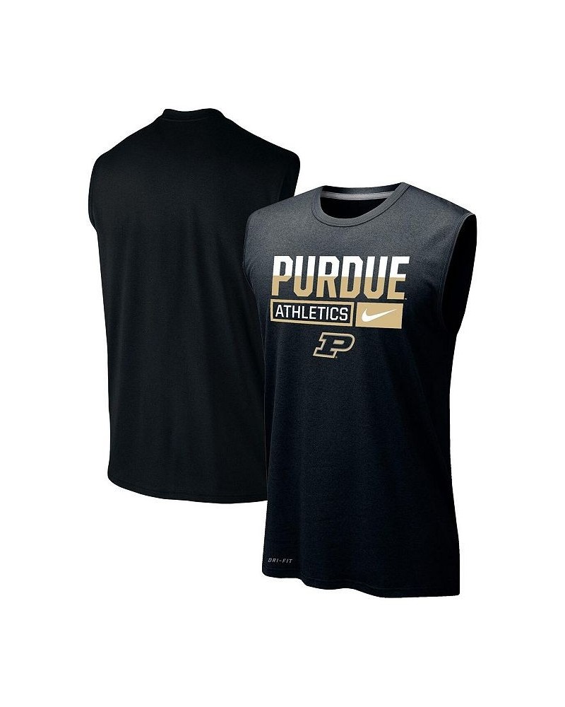 Men's Black Purdue Boilermakers Wordmark Drop Legend Performance Tank Top $25.99 T-Shirts