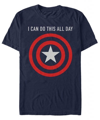 Marvel Men's Captain America I Can Do This All Day Target Shield Chest Logo, Short Sleeve T-Shirt Blue $17.84 T-Shirts