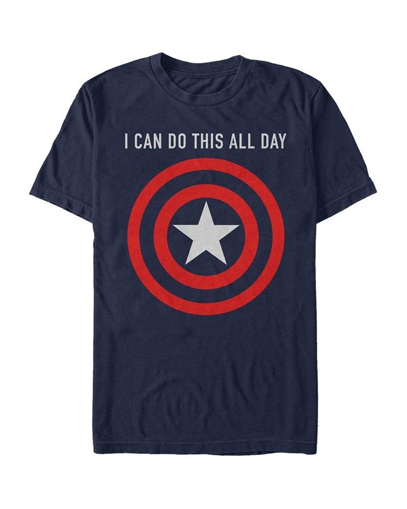 Marvel Men's Captain America I Can Do This All Day Target Shield Chest Logo, Short Sleeve T-Shirt Blue $17.84 T-Shirts