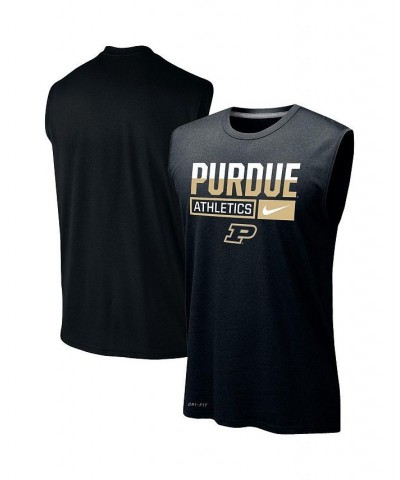 Men's Black Purdue Boilermakers Wordmark Drop Legend Performance Tank Top $25.99 T-Shirts